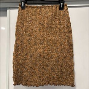Brown Textured Women's Skirt